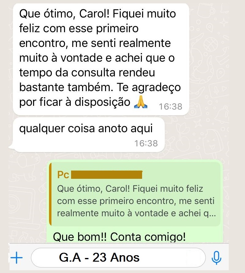 Depoimentos pacientes psicóloga carol werle 1