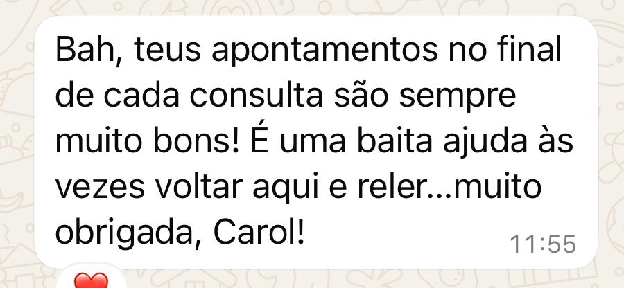Depoimentos pacientes psicóloga carol werle 7